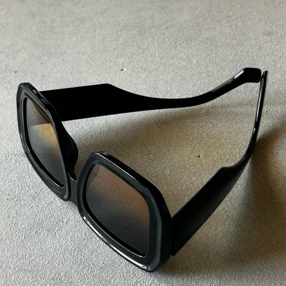 Classy Black Oversized Ombre Sunglasses shaded Dark to Light Lenses NWOT - Picture 14 of 15